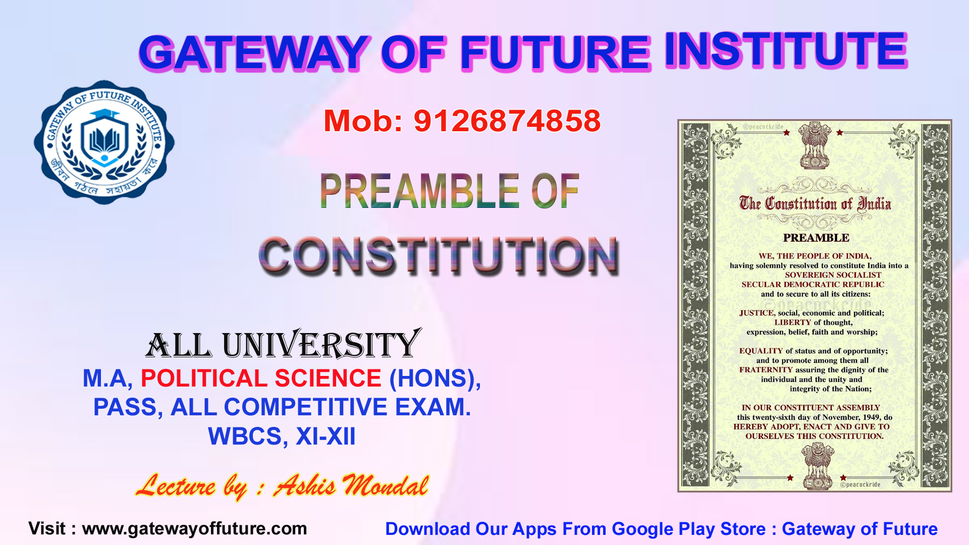 PREAMBLE OF INDIAN CONSTITUTION